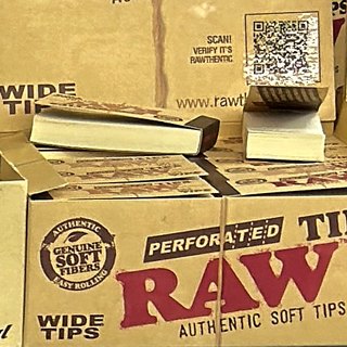 RAW Perforated Wide Tips on the shelf at Glen Smoke Shop
